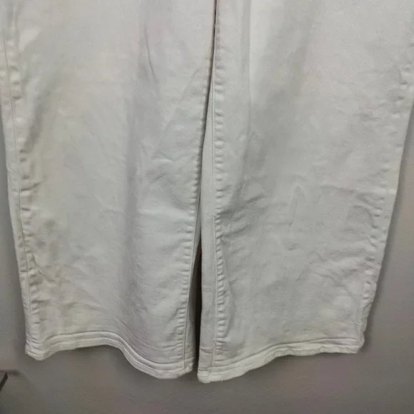 Anthropologie Maeve Wide Leg Cropped Pants Womens 31 White Belted Bohemian - Picture 5 of 12